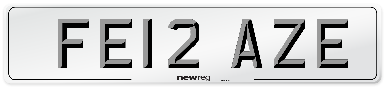 FE12 AZE Number Plate from New Reg